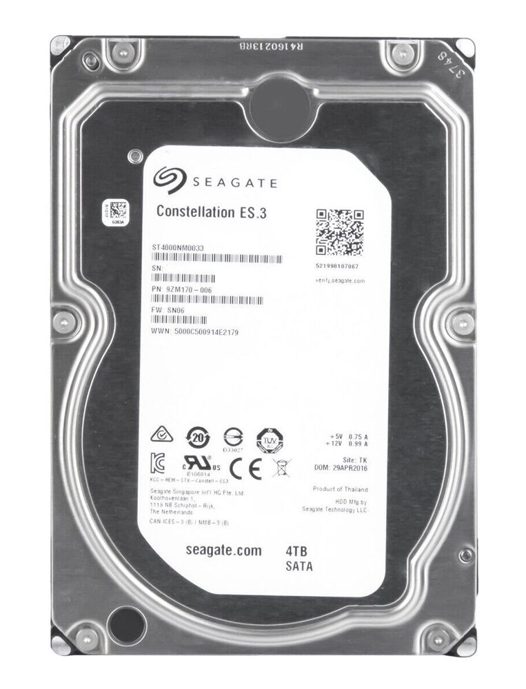 SEAGATE σκληρός δίσκος 3.5" Constellation ES.3, 4TB, 7200RPM, 6Gb/s, Factory Recertified
