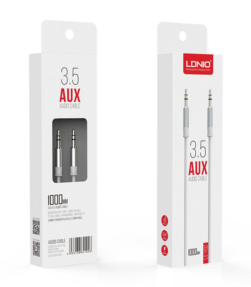 LDNIO καλώδιο ήχου 3.5mm LS-Y02, AUX, 1m, λευκό - Image 3