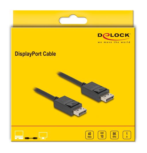 DELOCK καλώδιο DisplayPort 2.1 80492, 8K/60Hz 4K/120Hz 40 Gbps 1m, μαύρο - Image 3