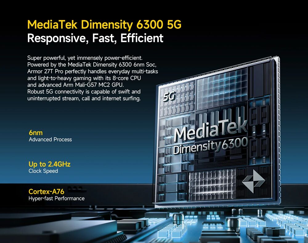 ULEFONE smartphone Armor 27T Pro, 6.78", 12/256GB, 5G, 10600mAh, IP68/IP69K, μαύρο - Image 8