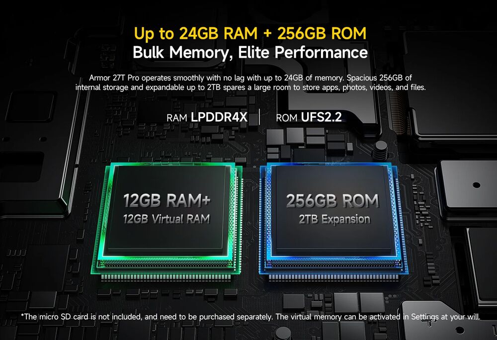 ULEFONE smartphone Armor 27T Pro, 6.78", 12/256GB, 5G, 10600mAh, IP68/IP69K, μαύρο - Image 9