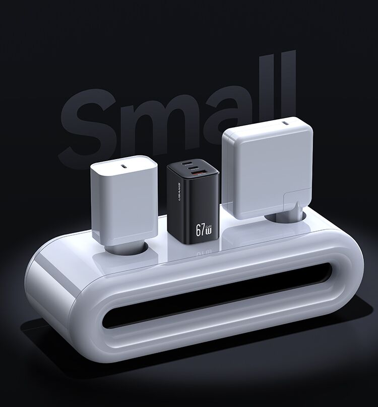 USAMS φορτιστής τοίχου CC265, USB & 2x USB-C, 67W, GaN, μαύρος - Image 7