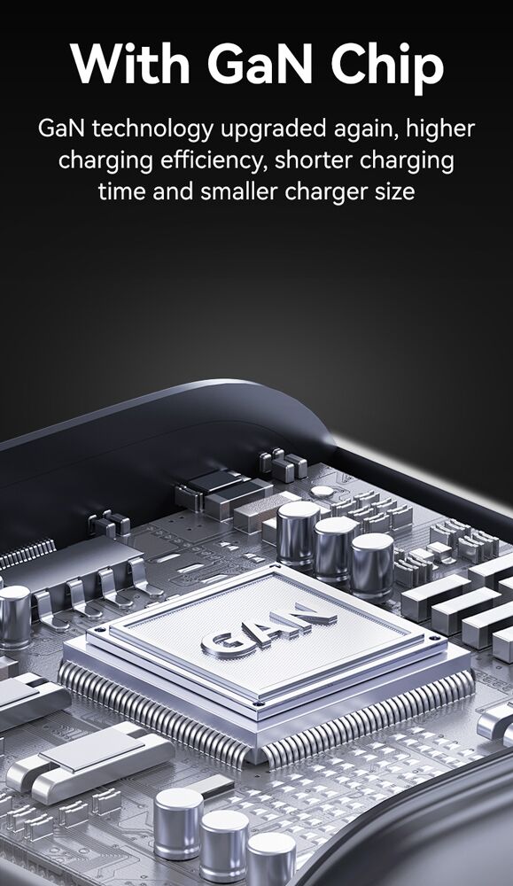 USAMS φορτιστής τοίχου CC265, USB & 2x USB-C, 67W, GaN, μαύρος - Image 8