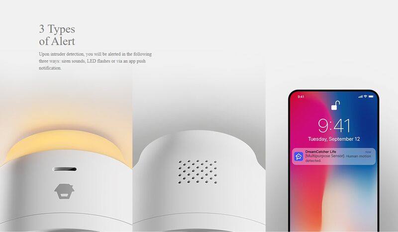 CHUANGO πολυλειτουργικός ανιχνευτής κίνησης/περιβάλλοντος DML-100, Wi-Fi - Image 7