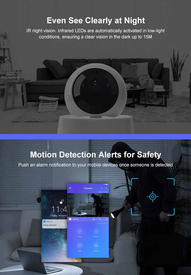 SONOFF smart IP κάμερα GK-200MP2-B, Wi-Fi, 1080p, H.264 - Image 7