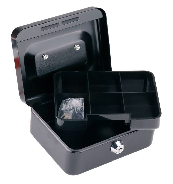 MP κουτί ταμείου με κλειδί PA214-02 με θήκη & λαβή, μεταλλικό, 19x14cm - Image 2