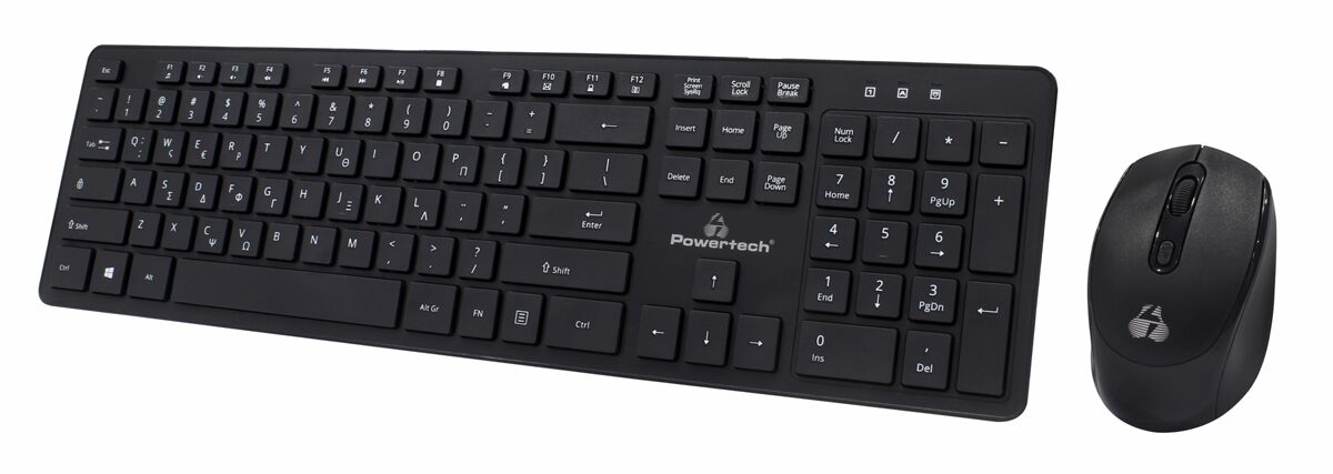 POWERTECH set ποντίκι & πληκτρολόγιο PT-1189, ασύρματο, 1600DPI, μαύρο - Image 2