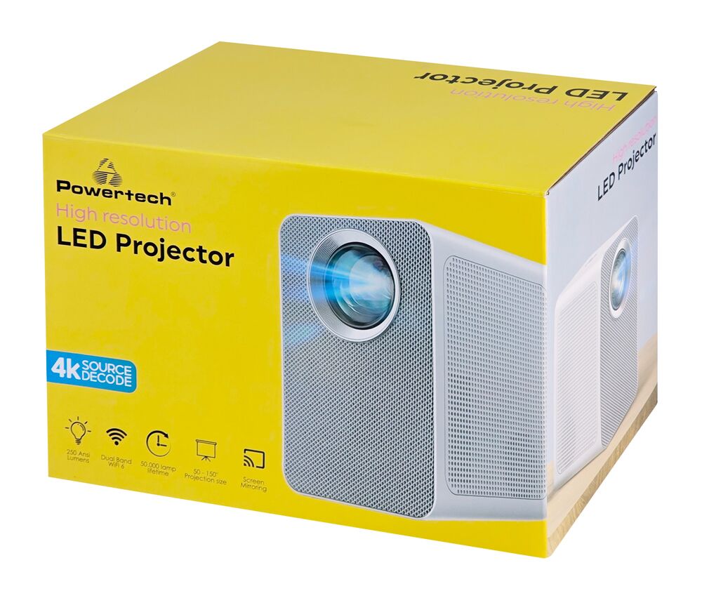POWERTECH smart βιντεοπροβολέας PT-1306, 1080p, WiFi, 250 ANSI lumens, λευκός - Image 8