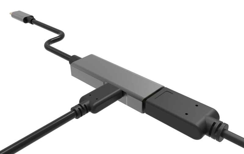 POWERTECH αντάπτορας USB-C σε DisplayPort PTH-054, 65W PD, 4K, γκρι - Image 2