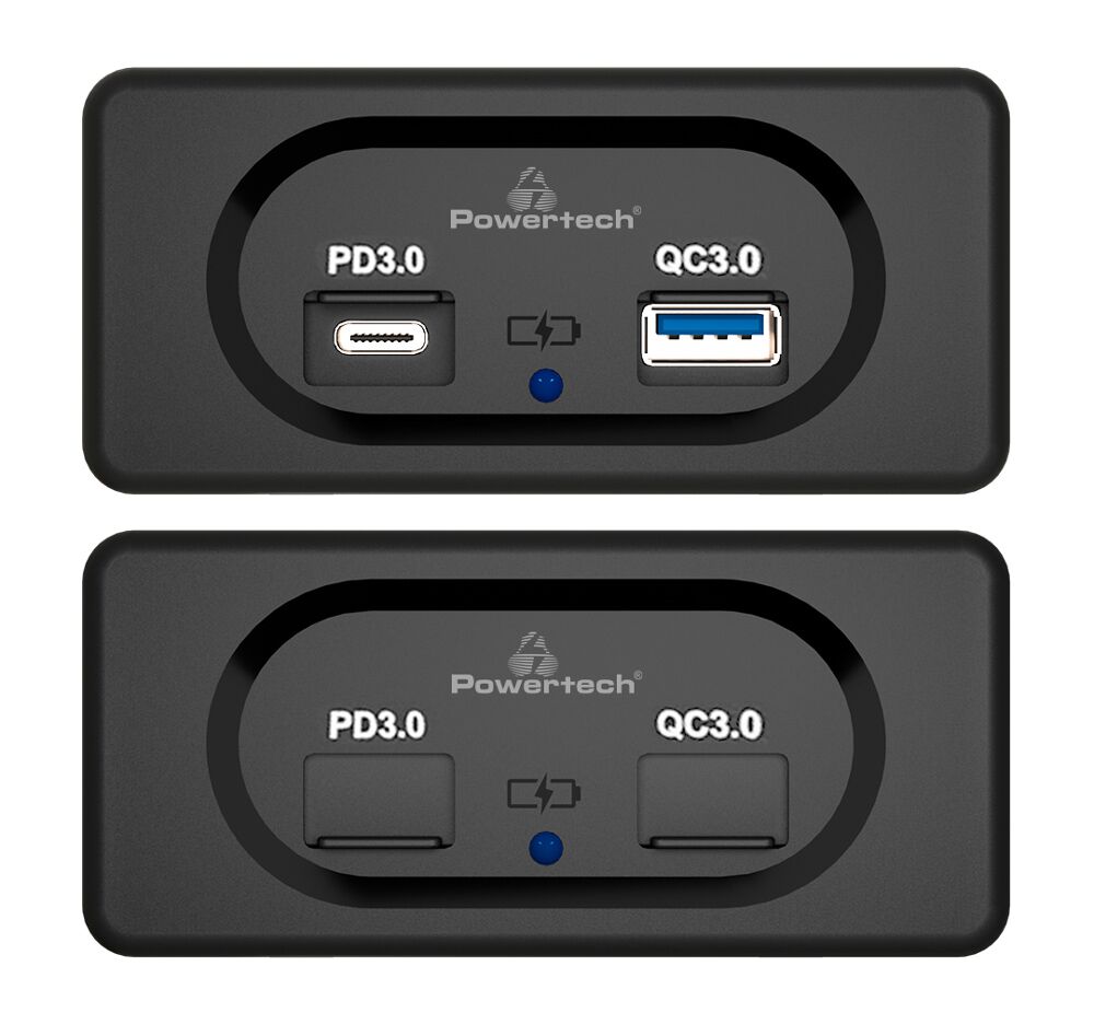 POWERTECH πρίζα USB για σκάφη & οχήματα PTL-008, USB & USB-C, 36W - Image 3