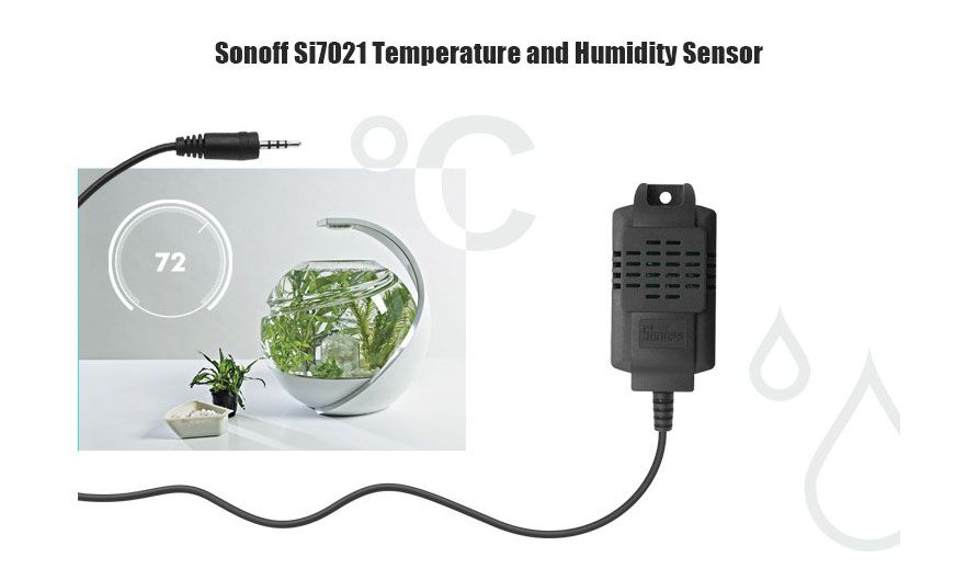 SONOFF Aισθητήρας θερμοκρασίας και υγρασίας SI7021, WiFi, 2.5mm, μαύρο - Image 2