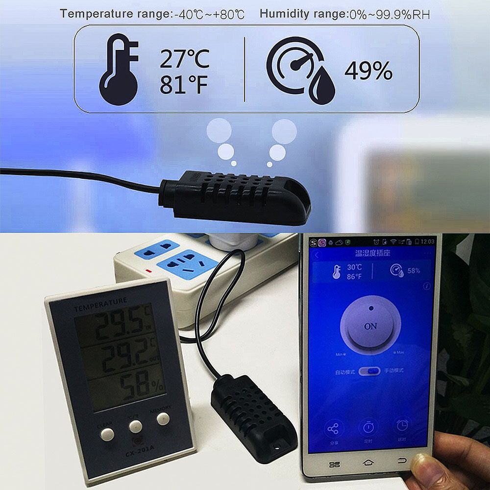 SONOFF Aισθητήρας θερμοκρασίας και υγρασίας SI7021, WiFi, 2.5mm, μαύρο - Image 6