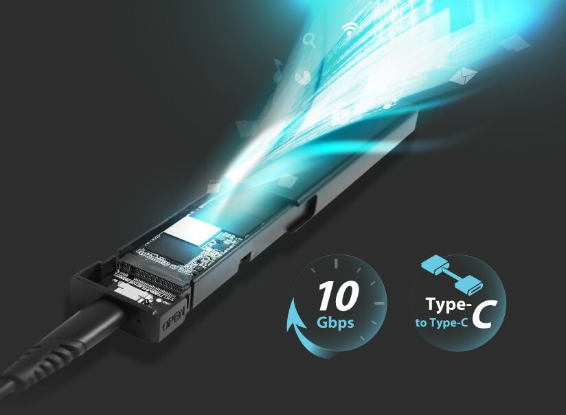 SILICON POWER θήκη για M.2 PCIe NVMe/SATA SSD PD60, tool free, 10Gbps, μαύρη - Image 2
