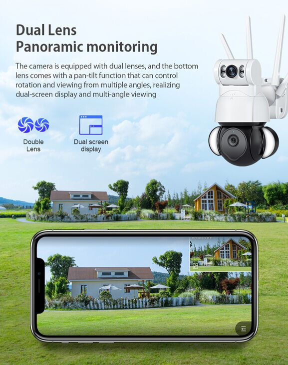 SECTEC smart κάμερα ST-428-4M-DL με προβολείς, dual lens, 4MP, Onvif PTZ - Image 2