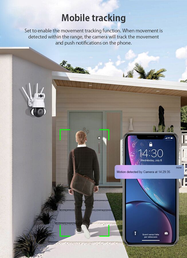 SECTEC smart κάμερα ST-428-4M-DL με προβολείς, dual lens, 4MP, Onvif PTZ - Image 5