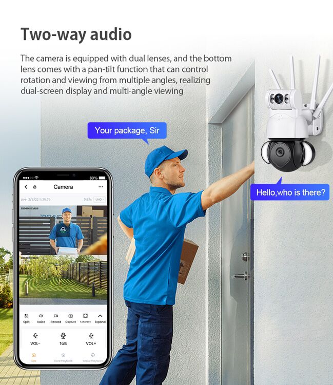 SECTEC smart κάμερα ST-428-4M-DL με προβολείς, dual lens, 4MP, Onvif PTZ - Image 7