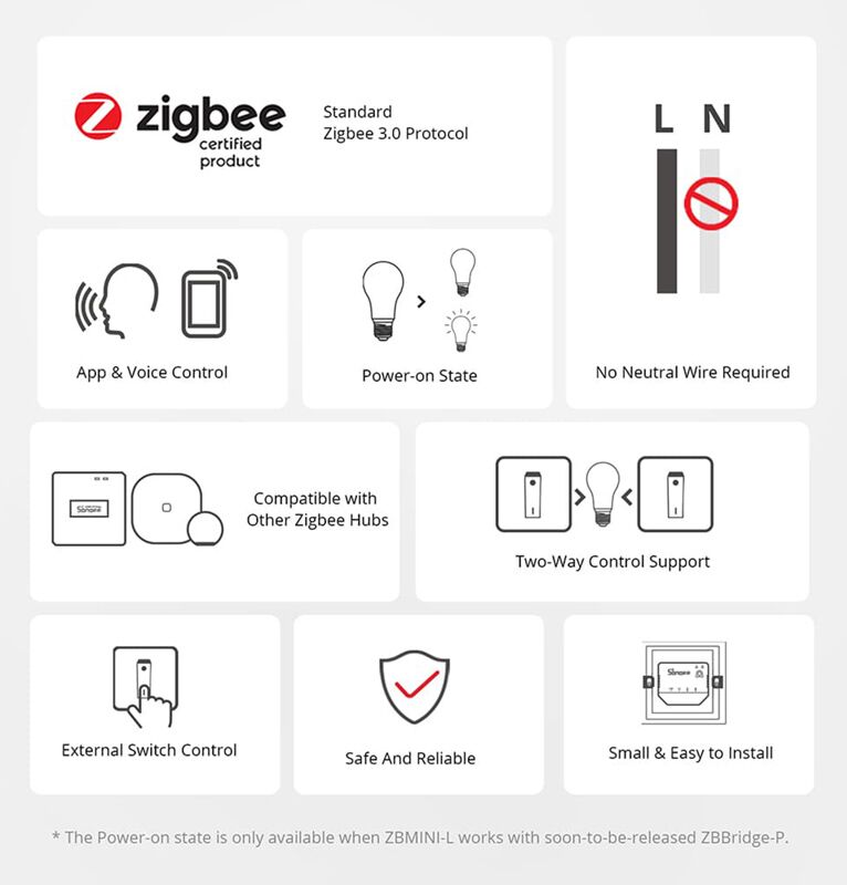 SONOFF smart διακόπτης ZBMINI-L, 1-gang, ZigBee 3.0, λευκός - Image 4
