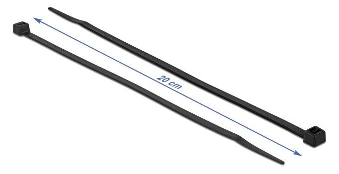DELOCK Δεματικά καλωδίων 19559, 200x4.8mm, μαύρα, 100τμχ - Image 3
