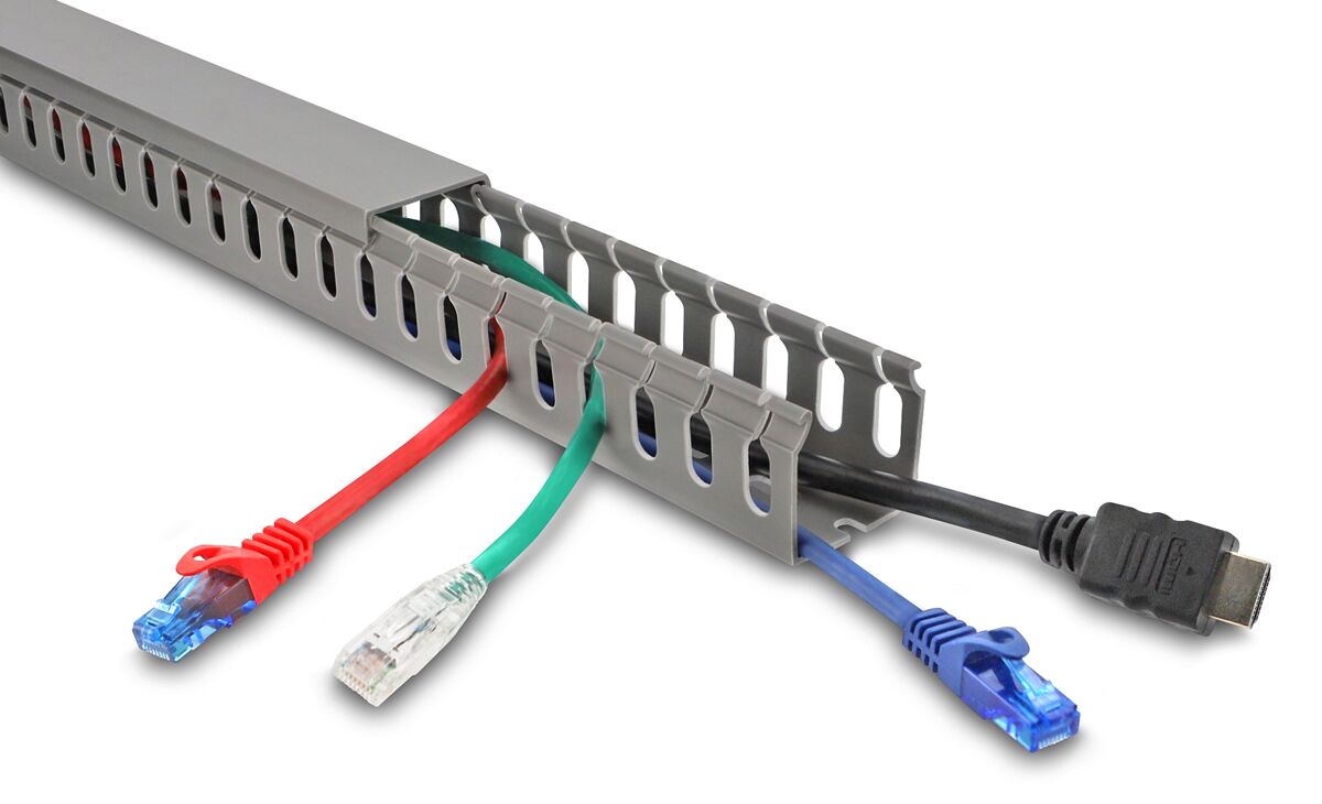 DELOCK cable management 22029, πλαστικό, 40x40mm, 1m, γκρι - Image 2