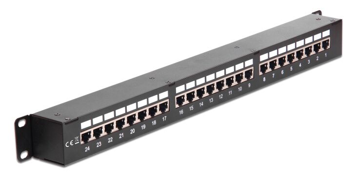 DELOCK patch panel 43295, 19"/1U, CAT 6, 24x coupler RJ45 ports, μαύρο - Image 3