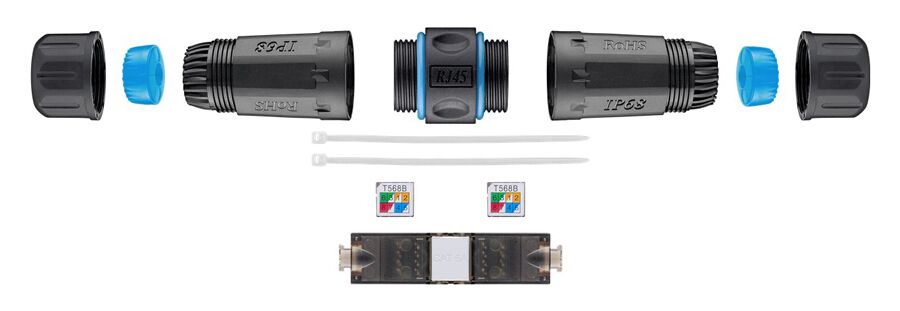 GOOBAY αδιάβροχος σύνδεσμος RJ45 Cat 6A 44416, IP68, μαύρο - Image 2