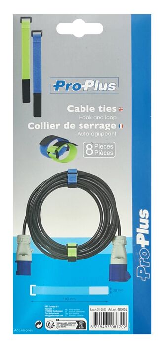PROPLUS ιμάντες τύπου velcro 480052, 19x2cm, μπλε & πράσινο, 8τμχ - Image 4