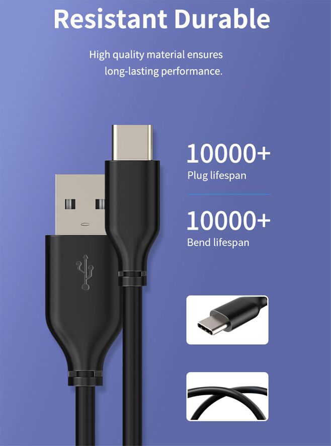 CABLETIME καλώδιο USB-C σε USB U323A, 3A, 480Mbps, 0.25m, μαύρο - Image 2