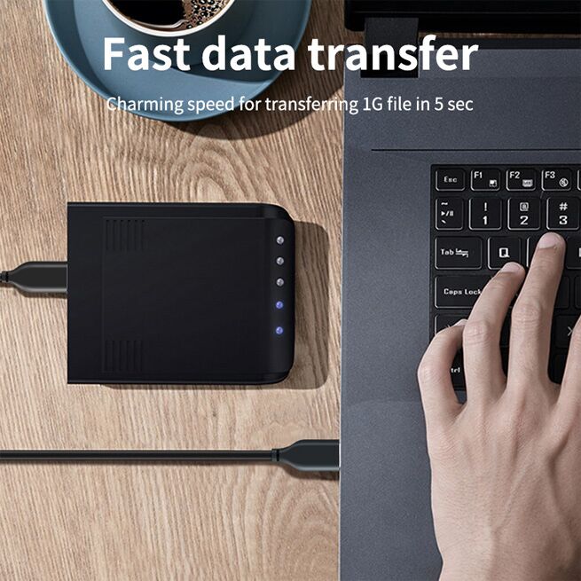 CABLETIME καλώδιο USB-C σε USB CMAMN, 3A, 5Gbps, 0.25m, μαύρο - Image 2