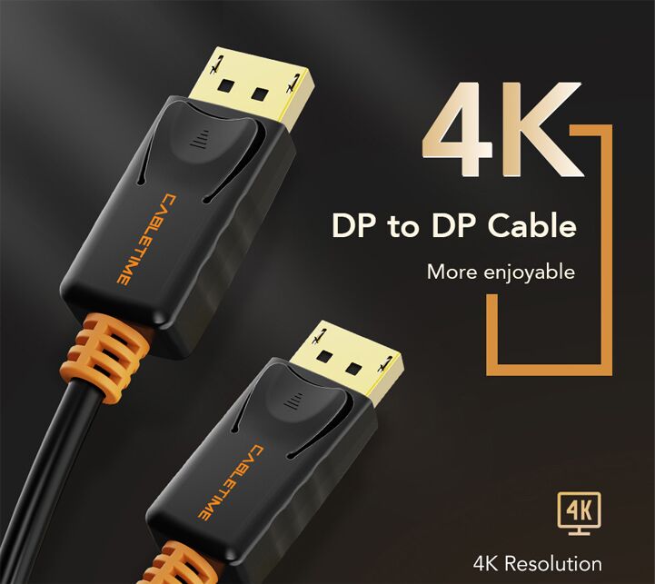 CABLETIME καλώδιο DisplayPort CT-01G, 4K/60Hz, 4.5m, μαύρο - Image 2