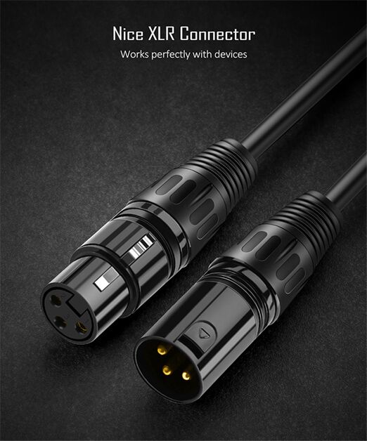 CABLETIME καλώδιο μικροφώνου XLR 11B24, 3-pin, 24AWG, 10m, μαύρο - Image 2