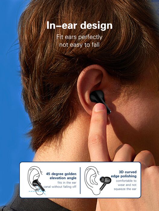 LDNIO earphones με θήκη φόρτισης T02, True Wireless, HiFi, Φ13mm, λευκά - Image 3
