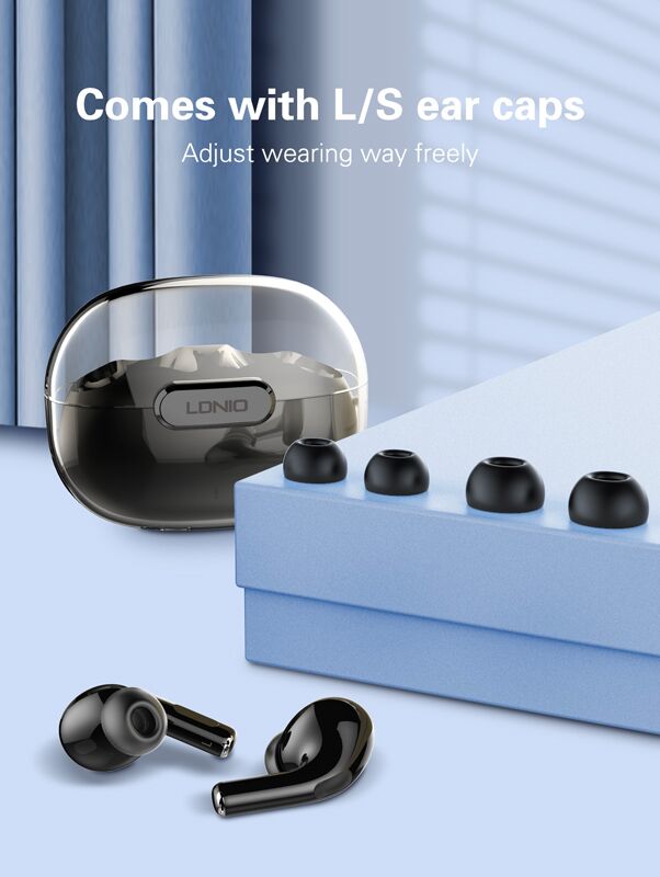 LDNIO earphones με θήκη φόρτισης T02, True Wireless, HiFi, Φ13mm, λευκά - Image 6