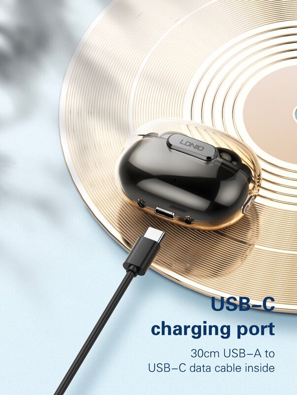 LDNIO earphones με θήκη φόρτισης T02, True Wireless, HiFi, Φ13mm, λευκά - Image 7