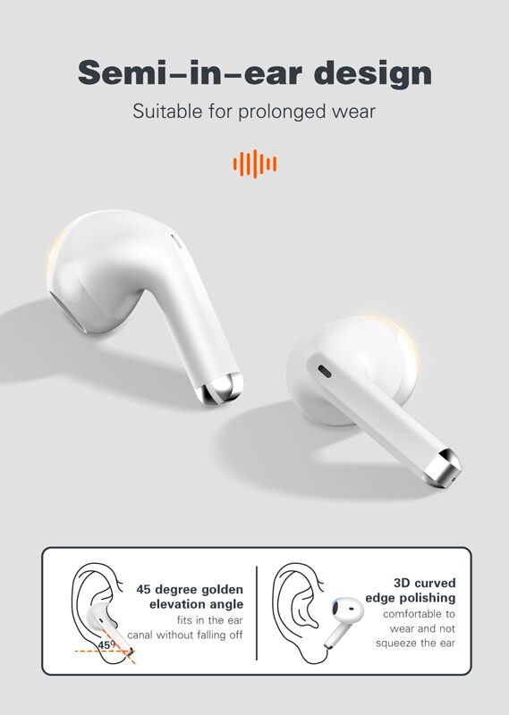 LDNIO earphones με θήκη φόρτισης T03, True Wireless, HiFi, Φ13mm, λευκά - Image 3