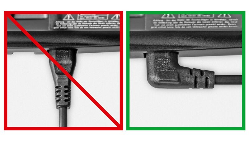 GOOBAY καλώδιο τροφοδοσίας Euro 56588, γωνιακό, 2x0.75 mm², 0.5m, μαύρο - Image 2