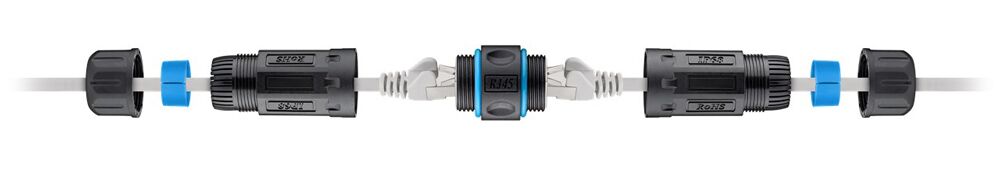 GOOBAY αδιάβροχος σύνδεσμος RJ45 Cat 6A 59582, IP68, μαύρος - Image 2