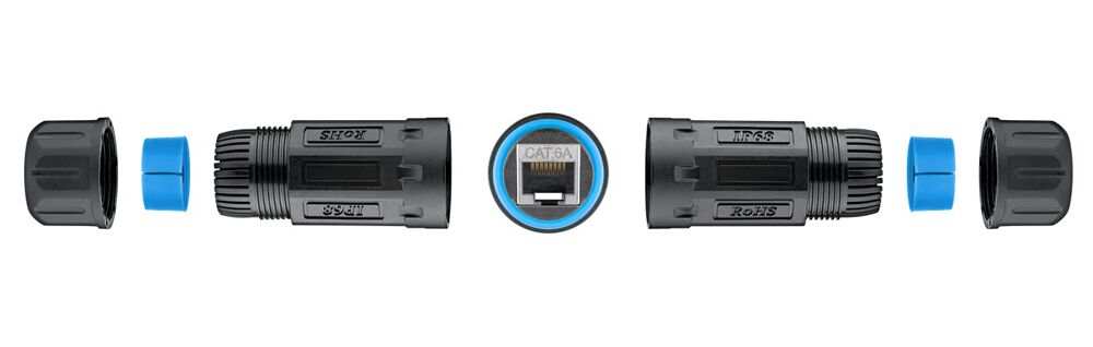 GOOBAY αδιάβροχος σύνδεσμος RJ45 Cat 6A 59582, IP68, μαύρος - Image 3