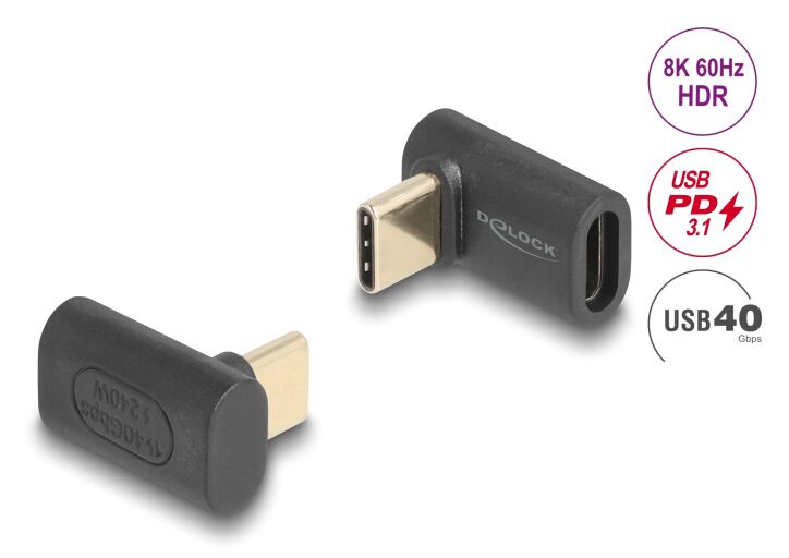 DELOCK αντάπτορας USB-C 60246, αρσενικό σε θηλυκό, 240W, 40Gbps, μαύρος - Image 2