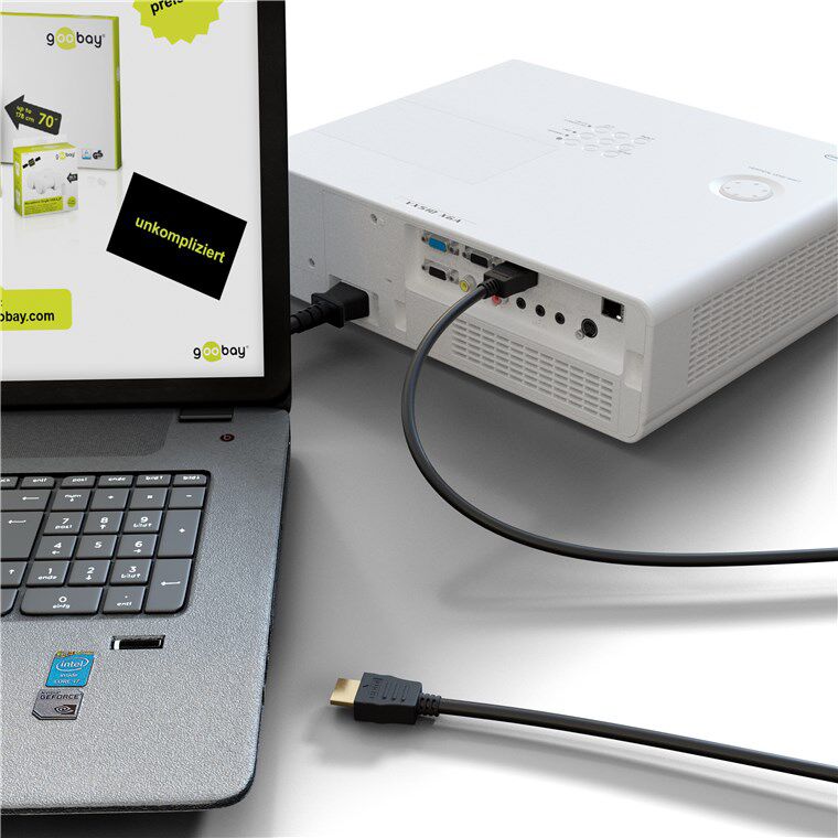 GOOBAY καλώδιο HDMI 2.0 60622 με Ethernet, 4K/60Hz, 18 Gbps, 2m, μαύρο - Image 2