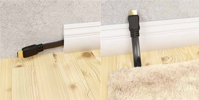 GOOBAY καλώδιο HDMI 2.0 61277, Ethernet flat, 4K/60Hz 18 Gbps, 1m, μαύρο - Image 2