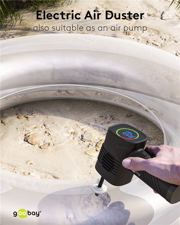 GOOBAY ηλεκτρικό air duster 61667, LED οθόνη, 46.8W, 2000mAh, μαύρο - Image 4