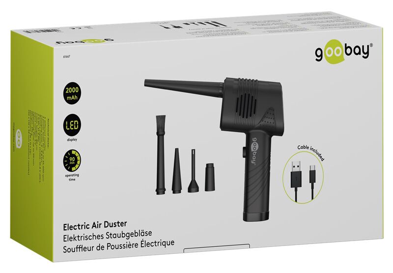 GOOBAY ηλεκτρικό air duster 61667, LED οθόνη, 46.8W, 2000mAh, μαύρο - Image 9