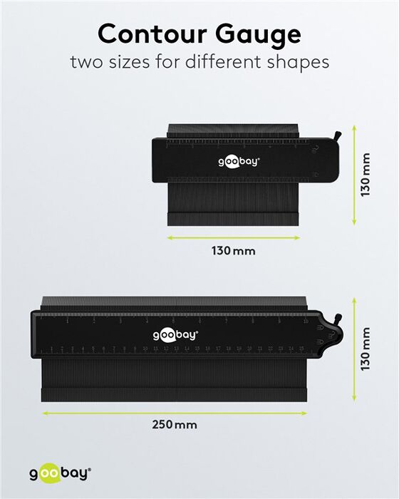 GOOBAY σετ παντογράφοι 61668, κλίμακα σε inch/cm, 130/250mm, 2τμχ - Image 8