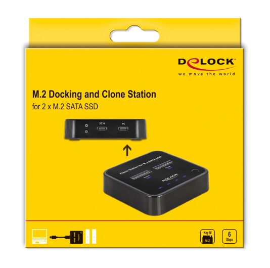 DELOCK docking station για M.2 SATA SSD 64178, 2 θέσεων, 6Gbps, clone function, μαύρο - Image 5