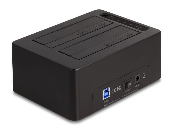 DELOCK docking station για 2.5" ή 3.5" SATA HDD/SSD 64187, 2 θέσεων, 5Gbps, clone/erase function, μαύρο - Image 4