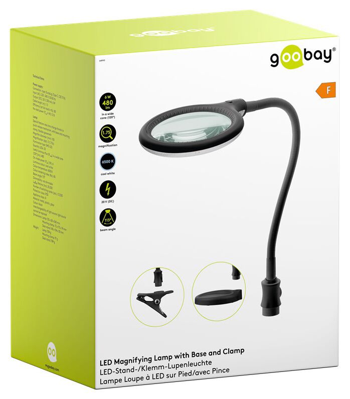 GOOBAY μεγεθυντικός φακός 64990 με κλιπ & βάση, LED, 3 διόπτρες 1.75x - Image 10