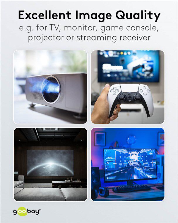 GOOBAY καλώδιο HDMI 2.1 65560 με Ethernet, 8K/60Hz, 48 Gbps, 30m, μαύρο - Image 8