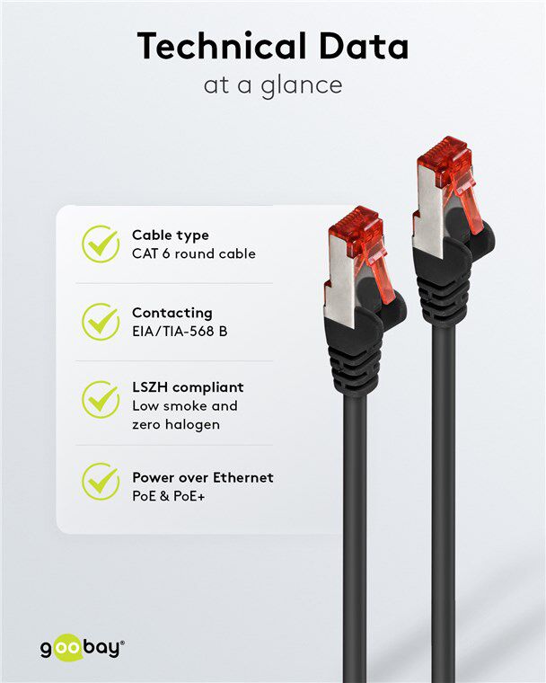 GOOBAY καλώδιο δικτύου 68696, CAT 6 S/FTP, copper, 250MHz, 2m, μαύρο - Image 5