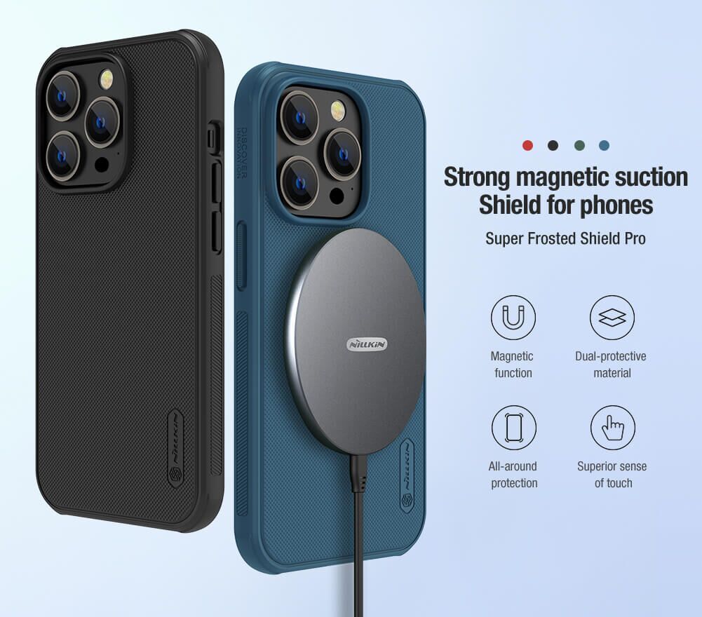 NILLKIN θήκη Super Frosted Shield Pro Magnetic για iPhone 14 Pro, μαύρη - Image 2