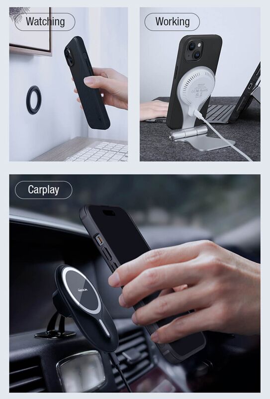 NILLKIN θήκη Super Frosted Shield Pro Magnetic για iPhone 15, μαύρη - Image 2